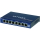 switch di rete 8 porte lan rj45 10/100/1000 gigabit netgear gs108ge full duplex