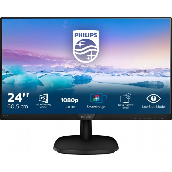 MONITOR 23,8IPS VGA HDMI DVI VESA 16:9 PHILIPS 243V7QDSB 1000:1 5MS