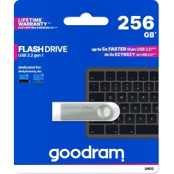 PENDRIVE GOODRAM 256GB UNO3 MEMORIA DATI MP3 CHIAVETTA USB-A 3.2 SILVER