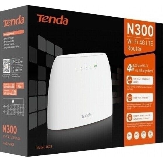 TENDA 4G03 ROUTER 4G CON LETTORE SIM INTERNET MOBILE WI-FI N300 ETHERNET RJ45