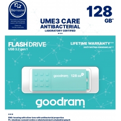 CHIAVETTA PENDRIVE 128GB USB 3.0 GOODRAM UME3 CARE ANTIBATTERICA BACKUP DATI MP3