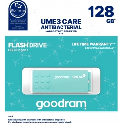 Chiavetta Pendrive 128GB USB 3.0 GoodRAM UME3 Care Antibatterica Backup Dati Mp3