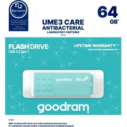 Chiavetta Pendrive 64GB USB 3.0 GoodRAM UME3 Care Antibatterica Dati e MP3