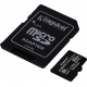 SCHEDA MICROSD KINGSTON CANVAS SELECT PLUS 100R A1 C1 FINO A 256GB ADATTATORE SD