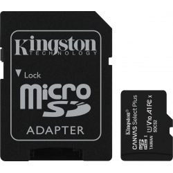 scheda microsd kingston canvas select plus 100r a1 c1 fino a 256gb adattatore sd