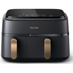 friggitrice ad aria calda con doppio cestello philips na352/00 2750w 9l 1.5kg