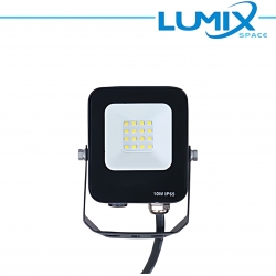 Faretto LED 10W Proiettore Luce Bianca 4000K Alluminio IP65 da Esterno nero