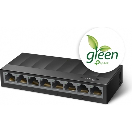 SWITCH 8 PORTE RJ45 ETHERNET 10/100/1000MBPS TP-LINK LS1008G GREEN