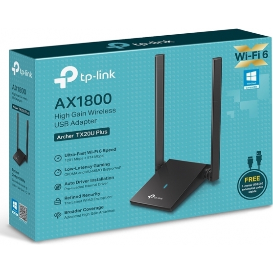 scheda di rete wi-fi 6 ax1800 doppia antenna high-gain e usb