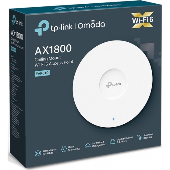 omada access point indoor gigabit wi-fi 6 ax1800 - eap610