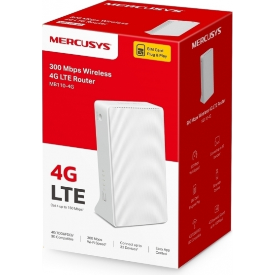 ROUTER 4G/LTE CONDIVISIONE INTERNET MOBILE DA SIM MERCUSYS MB110-4GV2