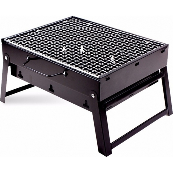 Barbecue a Carbonella Portatile 20x35x27cm BBQ Richiudibile Griglia Pic-nic Compatta