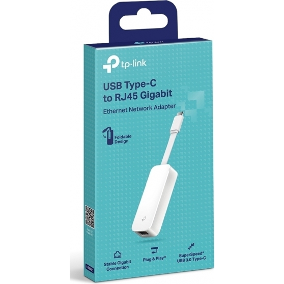 Adattatore di Rete da USB-C a RJ45 Gigabit Ethernet TP-Link UE300C Plug & Play